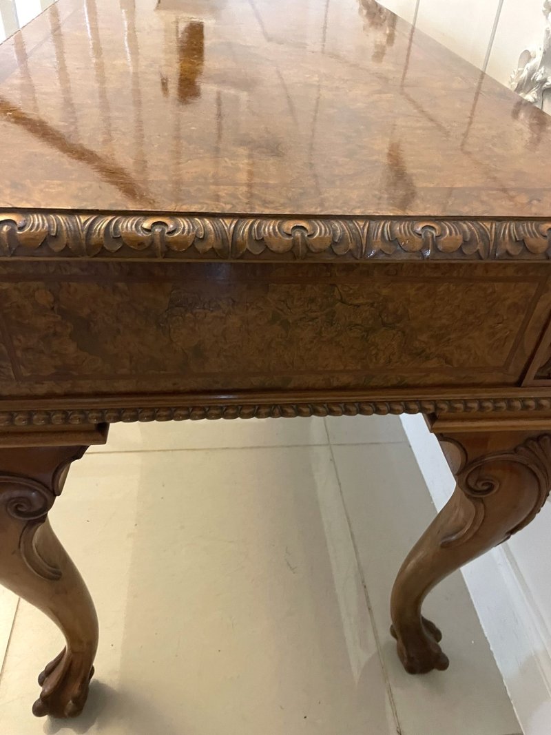 Outstanding Quality Antique Burr Walnut Freestanding Standing Console/Hall Table - Image 11